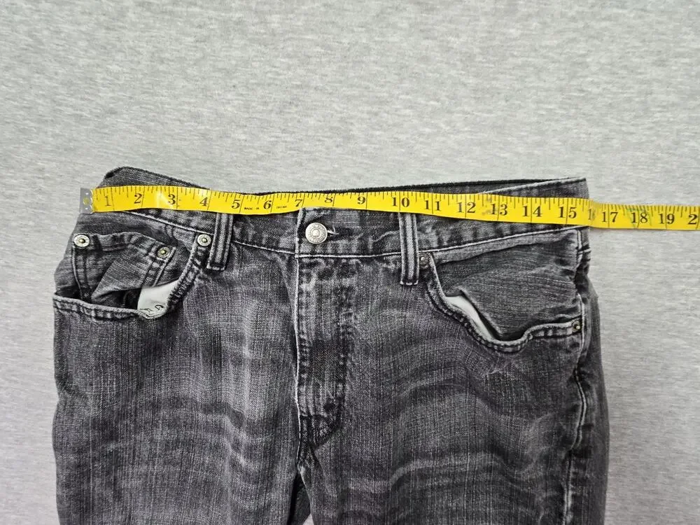 Levis 505 Jeans Mens 32x32 Gray Charcoal Wash Straight Fit Denim Classic Pants